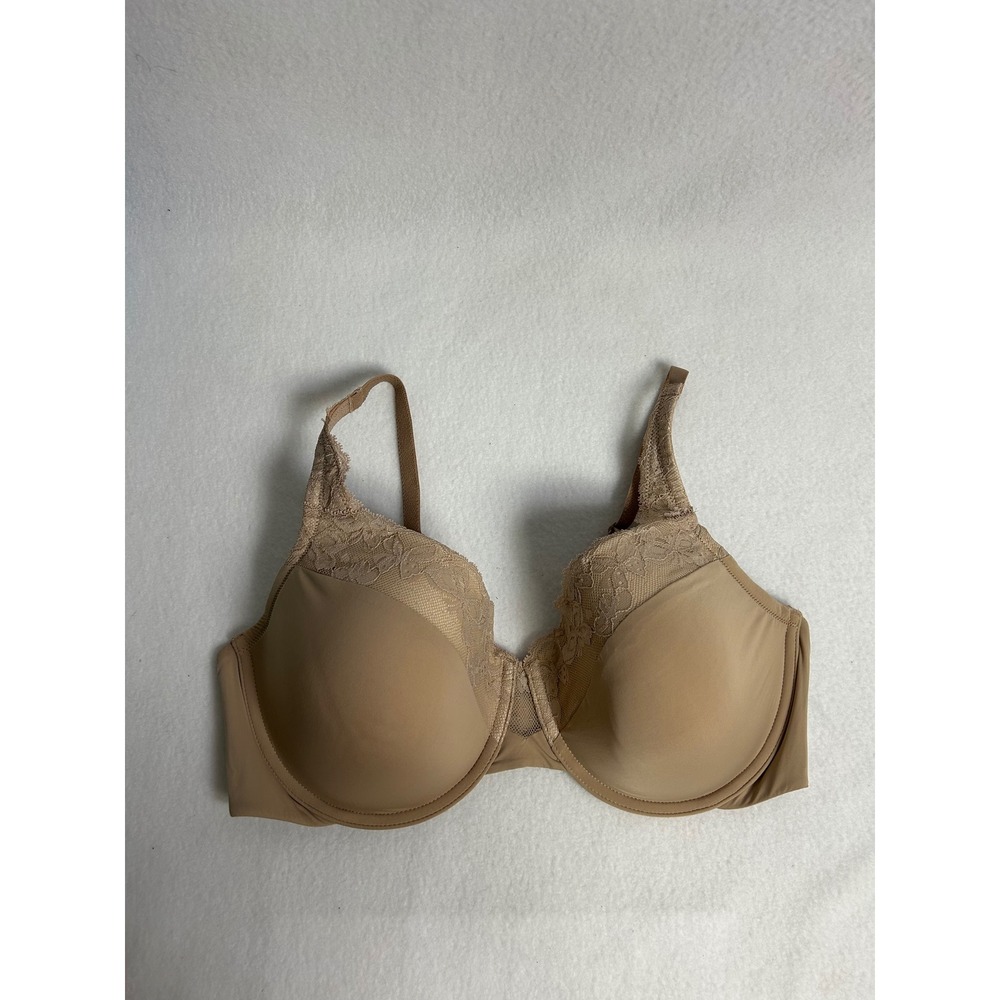 Minimalist Olga by Warners Womens 38C Tan Lace Trim No Side Effects Bra GF7961A